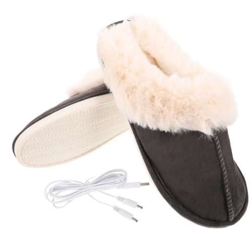 COLLBATH USB Beheizbare Hausschuhe Damen Elektrische Hausschuhe mit USB heizpads Warmes Plüschfutter Atmungsaktiv Vielseitig für Drinnen und Draußen als Fußwärmer für Winter und von COLLBATH