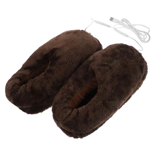 COLLBATH USB Beheizbare Plüsch Hausschuhe Warmhaltend mit Weichem Innenfutter USB Heizschuhe für Damen und Herren für Büro Studium und Winter Kaffee von COLLBATH