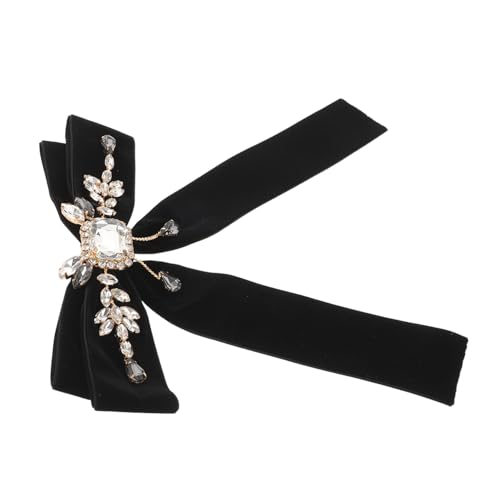 COLLBATH Velvet Ribbon Bow Pin Schwarze Samtschleife Brosche mit Strassstein Verzierung Eleganter Vintage Anstecker für Jacken Kleider Schuluniformen und Lolita Styles Strapazierfähiges von COLLBATH