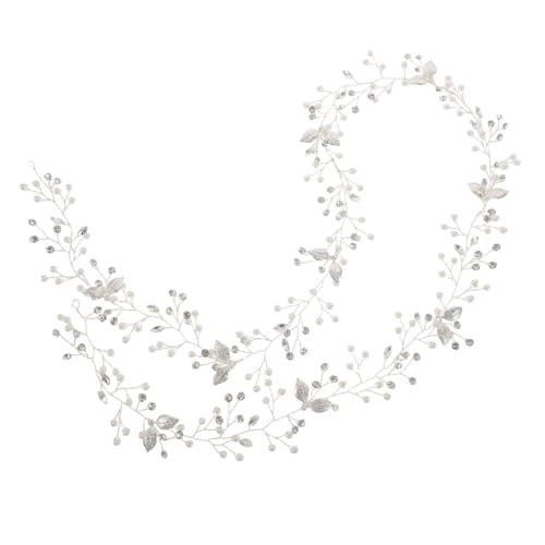 COLLBATH Vintage Braut Haarschmuck Silber mit Künstlichen Perlen und Blumen Verstellbare Draht Haarranke für Hochzeit Braut Brautjungfern und Feierlichkeiten Handgefertigtes Elegantes von COLLBATH