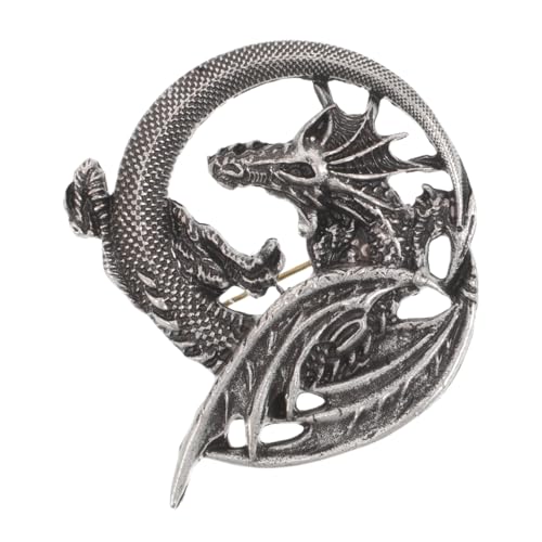 COLLBATH Vintage Drachenbrosche mit Flammenmotiv Langlebige Legierung Stil Modisches Accessoire für Jacken Mäntel Rucksäcke Unisex Anstecknadel für Herren und Damen von COLLBATH