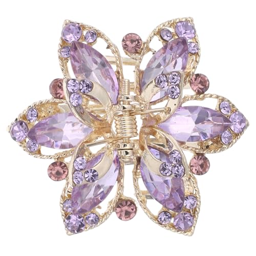 COLLBATH Vintage Haarschmuck Damen Strass Blume Haarspange Kristallklemmclip Mittelgroß für Dickes und Feines Haar Fester Sitz Beim Kochen Schminken Sport und Alltag von COLLBATH