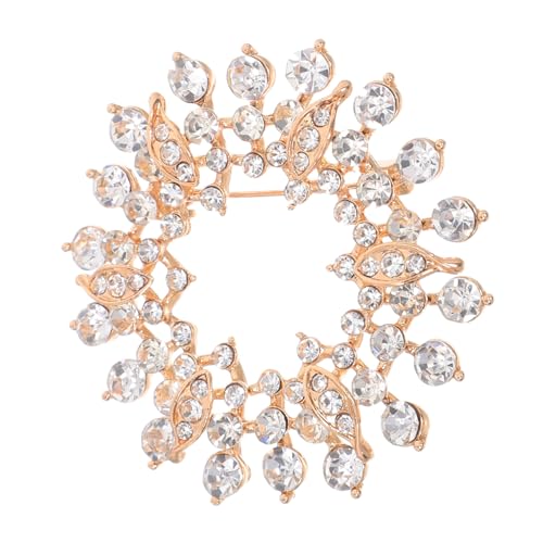 COLLBATH Vintage Strass Brosche Damen Funkelnder Wreath Anstecknadel aus Zinklegierung mit Funkelnden Strasssteinen Eleganter Schmuck für Braut Hochzeit Festliche Kleidung Accessoire von COLLBATH