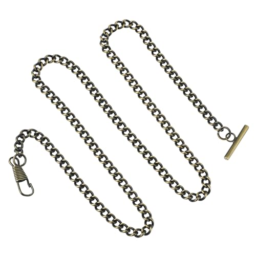 COLLBATH 65 cm Langer Metall Taschenuhrkette Vintage Stil T-Steg-Schnalle Für Männer Frauen Uhrenhalter Jeansgürtelketten von COLLBATH