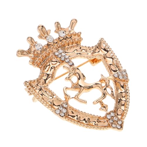 COLLBATH Vintage-kronenbrosche Aus Zinklegierung Strass-schild-anstecknadel Retro-pferdeabzeichen Für Männer Kragennadel Mit Edelsteinen Anzugzubehör Für Herren von COLLBATH