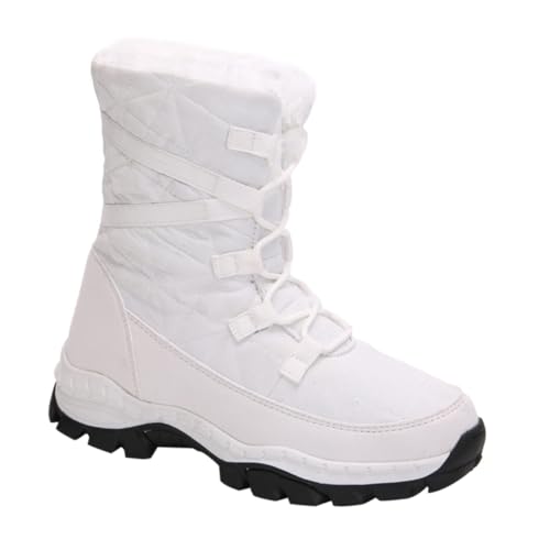 COLLBATH Warme Damen Schneestiefel Mittelhoch Gefüttert Winterschuhe mit Weichem Plüschfutter Rutschfest und Komfortabel für Schnee und Kalte Tage Atmungsaktiv und Langlebig von COLLBATH