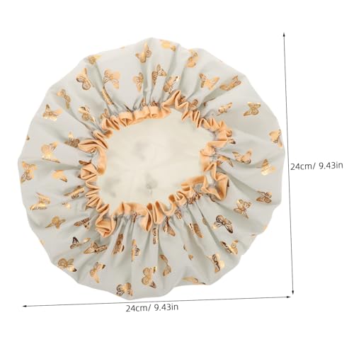 COLLBATH Wasserdichte Duschhaube Damen Große Elastische Shower Cap Wiederverwendbar Schutz Für Langes Haar Stilvolle Badehaube Mit Weichem Für Dusche Spa Salon von COLLBATH