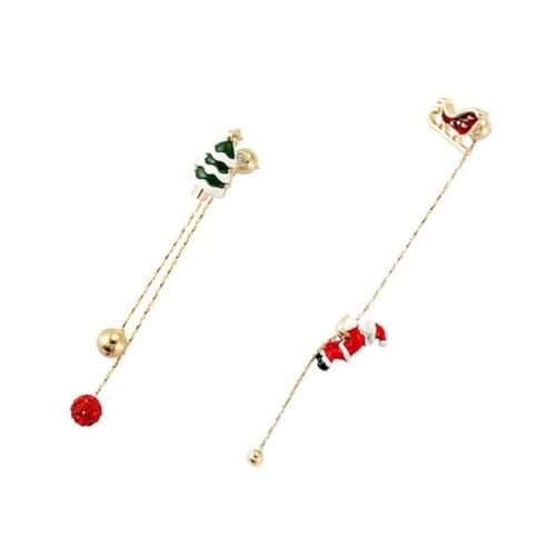 COLLBATH Weihnachtliche Tassel Ohrringe Santa Claus Design Asymmetrisch Damen Ohrhänger für Weihnachtsfeier Festlicher Schmuck für Besondere Anlässe Auffällige Weihnachtsbaum Ohrstecker von COLLBATH