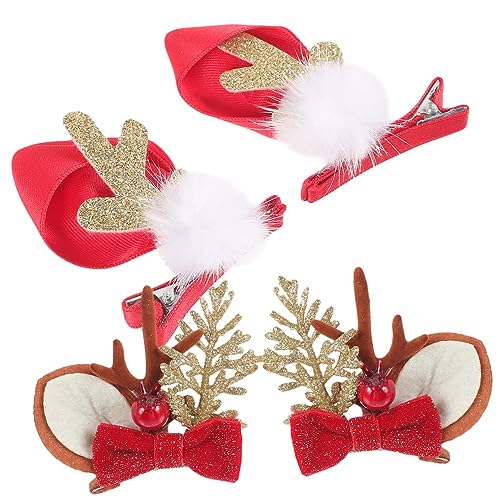 COLLBATH 2 Paar Geweih-haarspangen Rentiergeweih Weihnachts-haarspangen Haar-accessoires Für Frauen Glitzer-haarspange von COLLBATH