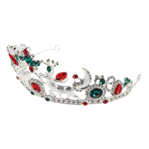 COLLBATH Weihnachts-haarreifen Brautkrone mit Strass Schneeflocken Rentierdesign Silbernes Festliches Accessoire für Hochzeit Geburtstag Halloween und Party von COLLBATH