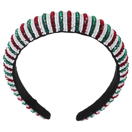COLLBATH Weihnachtsstirnband Perlenstirnband Haarreifen Weihnachtskopfschmuck Weihnachtshaaraccessoires Partykopfschmuck Weihnachts Accessoires Stirnbänder Für Festivals von COLLBATH