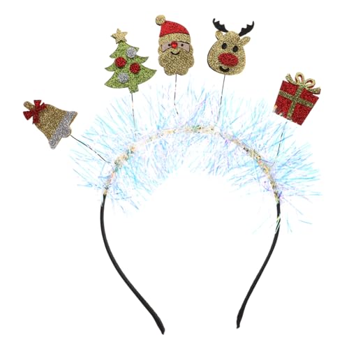 COLLBATH Rentier-weihnachtsmann-stirnband Haarschmuck Für Frauen Und Mädchen Weihnachts-haarband Aus Stoff Und Pet Sicherer Sitz Für Weihnachts-party Und Kostüm von COLLBATH