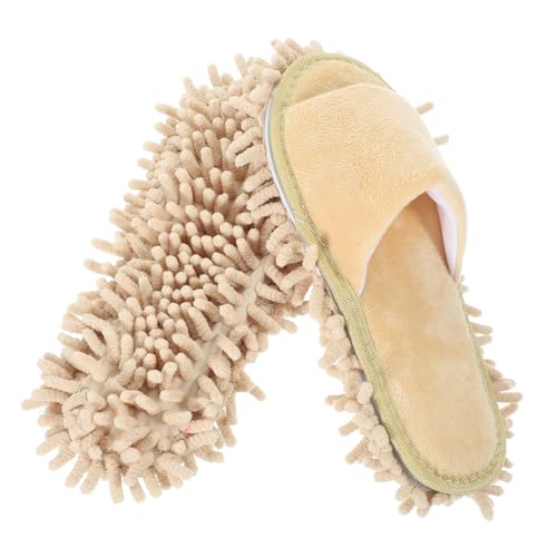 COLLBATH Winterliche Chenille hausschuhe mit Offenem Zehenbereich Rutschfest Waschbar Praktische Reinigungsslipper für Damen und Herren Bequeme Mopp schuhe für Haushalt von COLLBATH