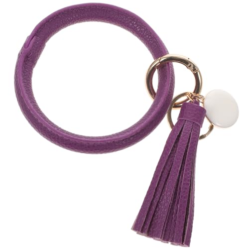 COLLBATH Schlüsselkennring Armband Schlüsselanhänger Runder Kreis Handgelenk Armreif Schlüsselring Quasten Schlüsselanhänger von COLLBATH