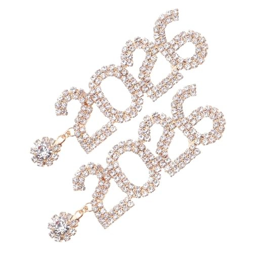 COLLBATH Zahlen Ohrhänger mit Funkelnden Strasssteinen Lange Leichte Dangle Ohrringe für Frauen Festliches Year S Eve Schmuck-accessoire für Weihnachts Party-looks von COLLBATH