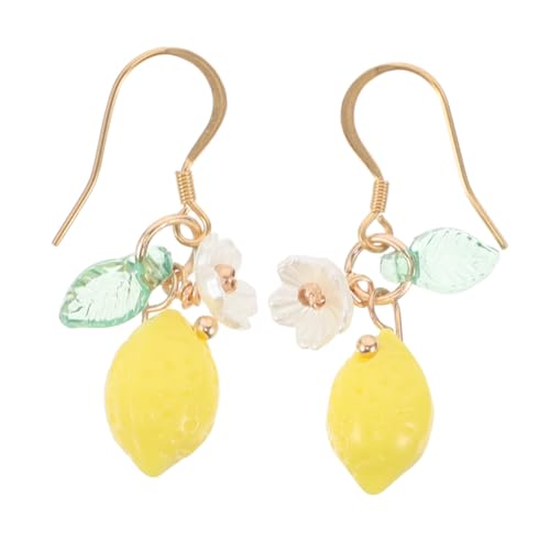 COLLBATH Zitronen Ohrhänger Damen Leichtgewichtige Frucht Design Ohrringe mit Blattanhänger Hypoallergen Kleine Sommerliche Schmuckstücke für Alltag und Freizeit von COLLBATH