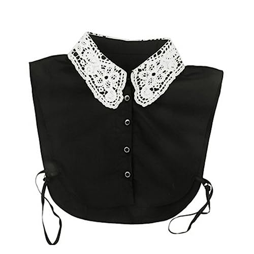 COLLBATH Halbshirt Mit Abnehmbarem Kragen Und Floralen Für Anlässe Und Lässige Outfits Erhältlich Schwarz Und Weiß von COLLBATH