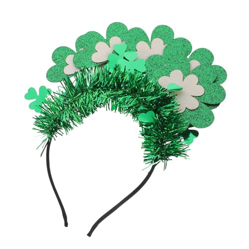 COLLBATH Partygeschenke zum St. Patricks Day 2-lagiges Stirnband st patricks day haarschmuck trachten zubehör Kleeblatt-Stirnband Lametta-Stirnband Doppelschicht Requisiten Knallt von COLLBATH