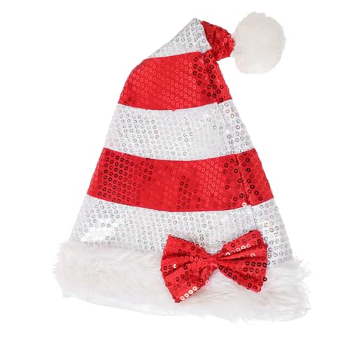 COLLBATH Weihnachtsmütze Pailletten Dekorativer Hut Plüsch-weihnachtsmannmütze Party-kopfbedeckung Für Weihnachtsparty Familienfeier Karneval von COLLBATH