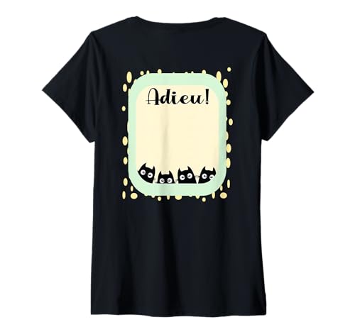 Damen Französischer Abschied Jobwechsel Katzen Team Adieu T-Shirt mit V-Ausschnitt Damen Französischer Abschied Jobwechsel Katzen Team Adieu T-Shirt mit V-Ausschnitt von COLLEAGUES AT WORK CO-WORKER