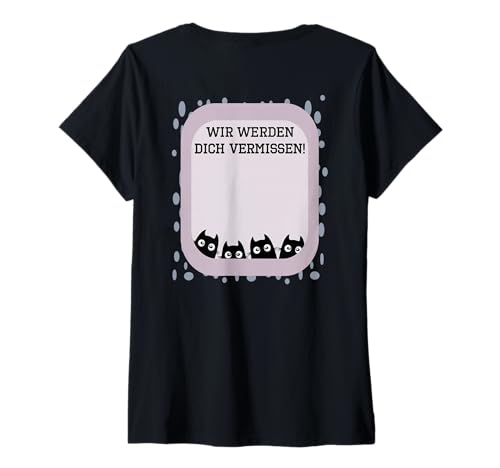 Damen GÄSTEBUCH Abschied KOLLEGEN JOBWECHSEL Katzen VERMISSEN T-Shirt mit V-Ausschnitt Damen GÄSTEBUCH Abschied KOLLEGEN JOBWECHSEL Katzen VERMISSEN T-Shirt mit V-Ausschnitt von COLLEAGUES AT WORK CO-WORKER