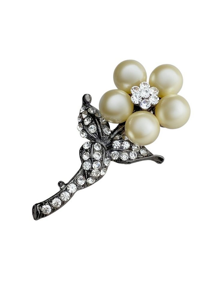 COLLEZIONE ALESSANDRO Brosche Blume, mit Glassteinen von COLLEZIONE ALESSANDRO