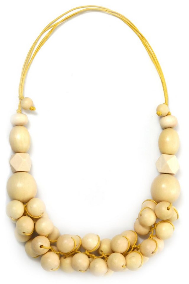 COLLEZIONE ALESSANDRO Kette mit Anhänger Bea, mit unterschiedlichen Holzperlen von COLLEZIONE ALESSANDRO