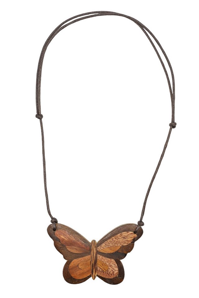 COLLEZIONE ALESSANDRO Kette mit Anhänger Farfalla, mit großem Schmetterlingsanhänger aus Holz von COLLEZIONE ALESSANDRO