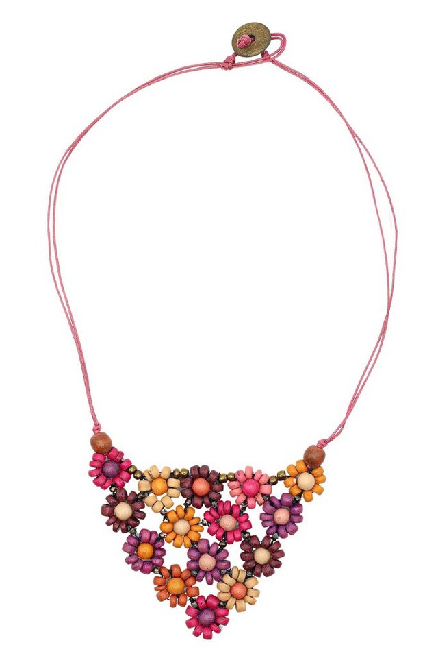COLLEZIONE ALESSANDRO Kette mit Anhänger Fiore, bunte Blumen aus Holzperlen gefädelt von COLLEZIONE ALESSANDRO