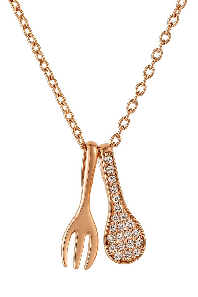 COLLEZIONE ALESSANDRO Kette mit Anhänger Gastro, mit Gabel und Löffel und Strass von COLLEZIONE ALESSANDRO