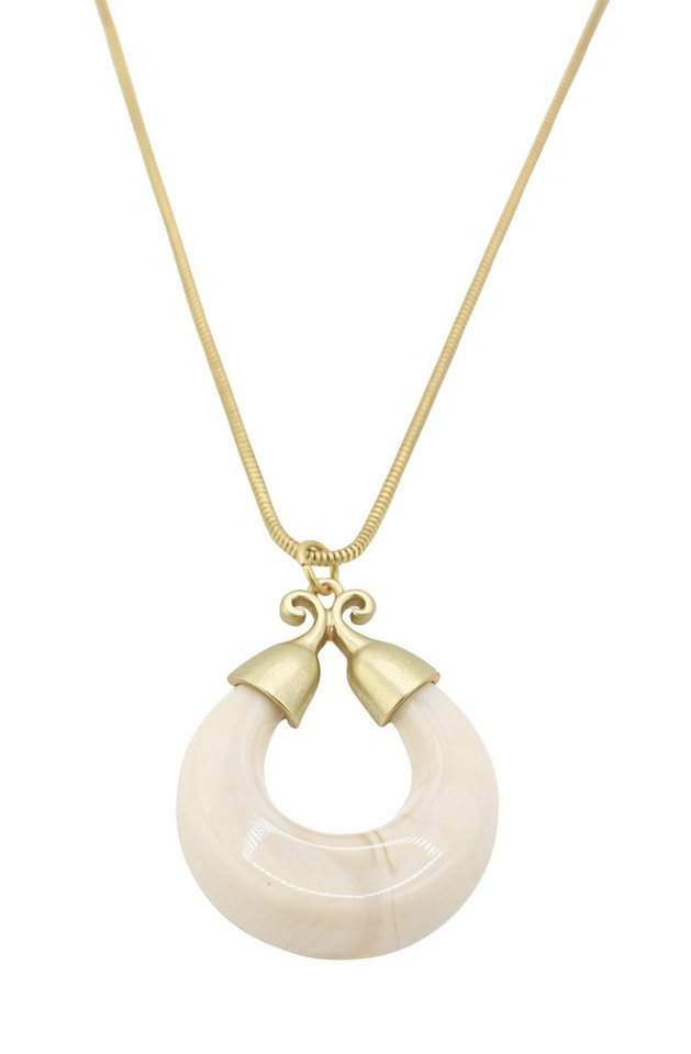 COLLEZIONE ALESSANDRO Kette mit Anhänger Marble Glow, altgold mit marmoriertem Anhänger von COLLEZIONE ALESSANDRO