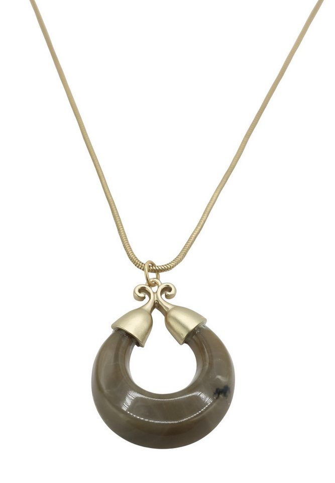 COLLEZIONE ALESSANDRO Kette mit Anhänger Marble Glow, altgold mit marmoriertem Anhänger von COLLEZIONE ALESSANDRO