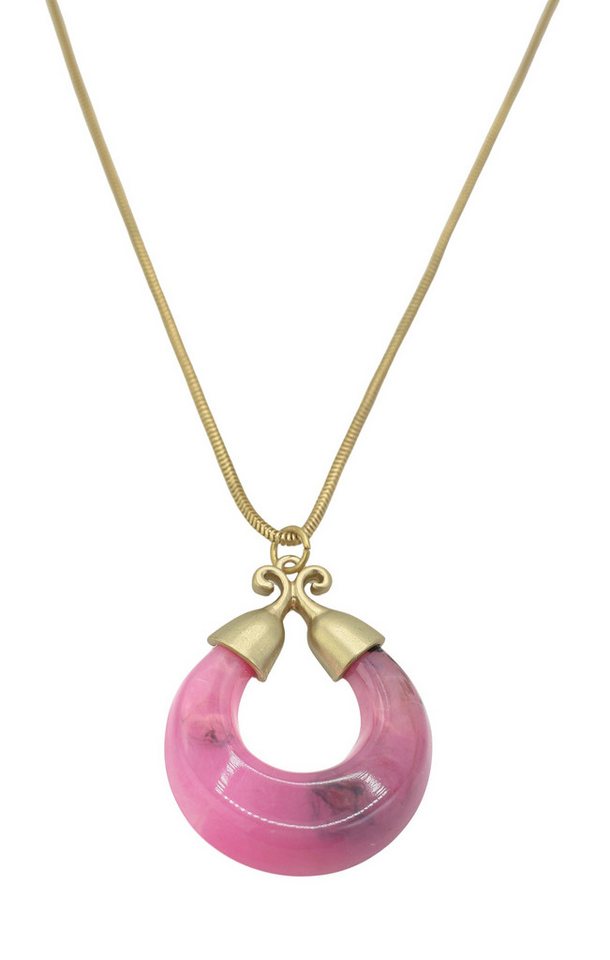 COLLEZIONE ALESSANDRO Kette mit Anhänger Marble Glow, altgold mit marmoriertem Anhänger von COLLEZIONE ALESSANDRO