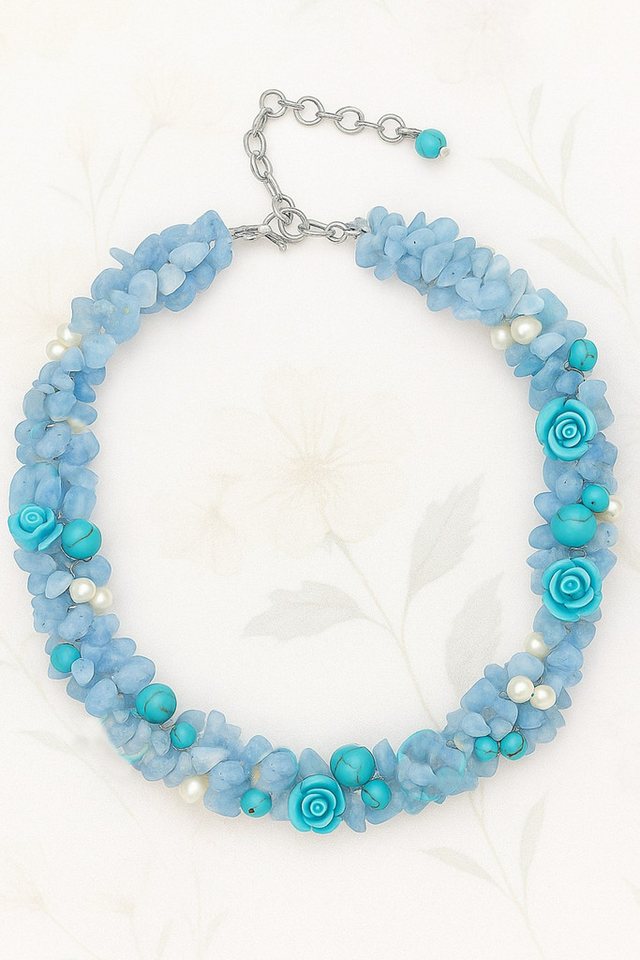 COLLEZIONE ALESSANDRO Kette mit Anhänger Rosalia, Romantisches Blütendesign mit Glassteinen von COLLEZIONE ALESSANDRO