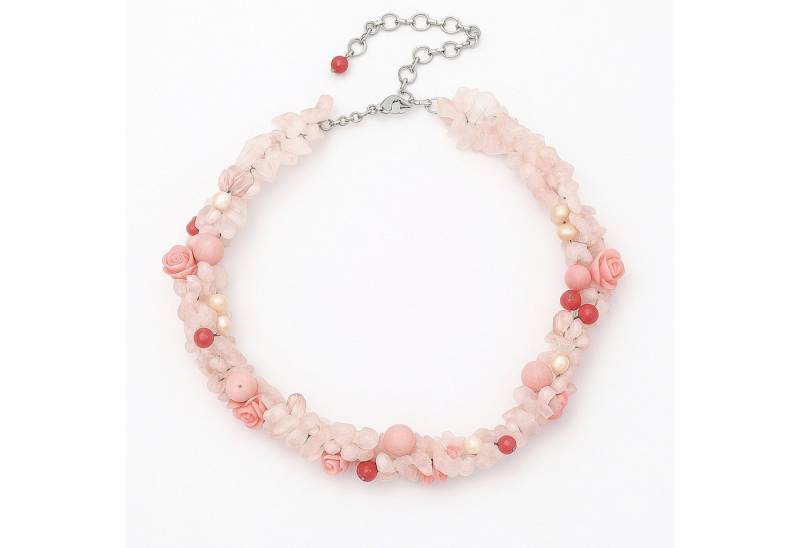 COLLEZIONE ALESSANDRO Kette mit Anhänger Rosalia, Romantisches Blütendesign mit Glassteinen von COLLEZIONE ALESSANDRO