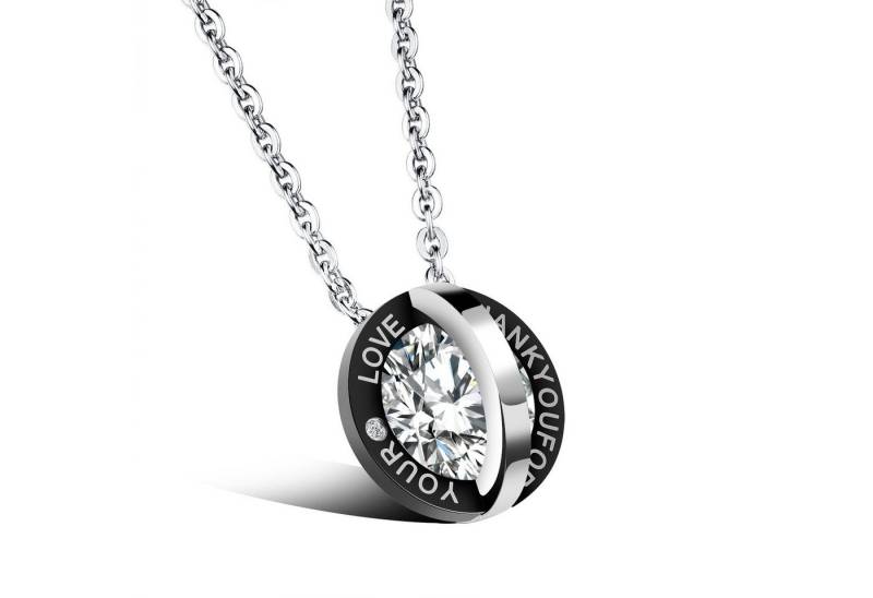 COLLEZIONE ALESSANDRO Kette mit Anhänger Satelit, mit großem Glasstein von COLLEZIONE ALESSANDRO