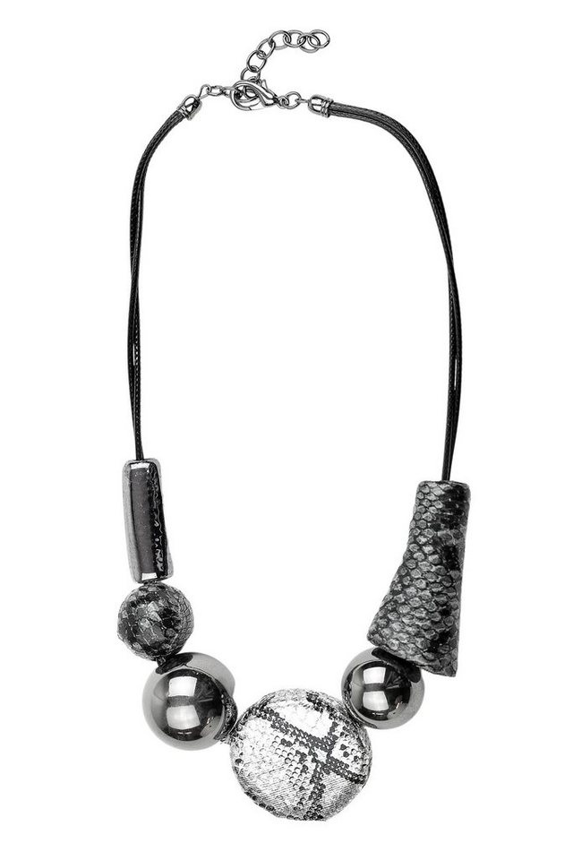 COLLEZIONE ALESSANDRO Kette mit Anhänger Schlange, Perlen zum Teil mit Schlangenimitat überzogen von COLLEZIONE ALESSANDRO