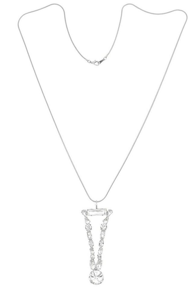 COLLEZIONE ALESSANDRO Lange Kette Ausrufezeichen, mit verschieden großen Glassteinen besetzt von COLLEZIONE ALESSANDRO