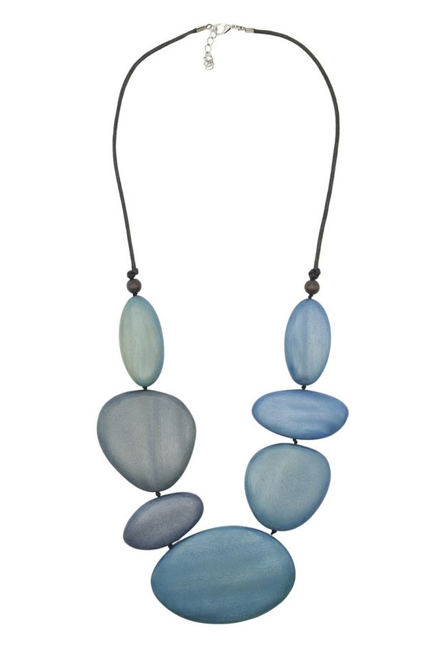 COLLEZIONE ALESSANDRO Lange Kette Benisha, flache Holzperlen in verschiedenen Größen und Formen von COLLEZIONE ALESSANDRO