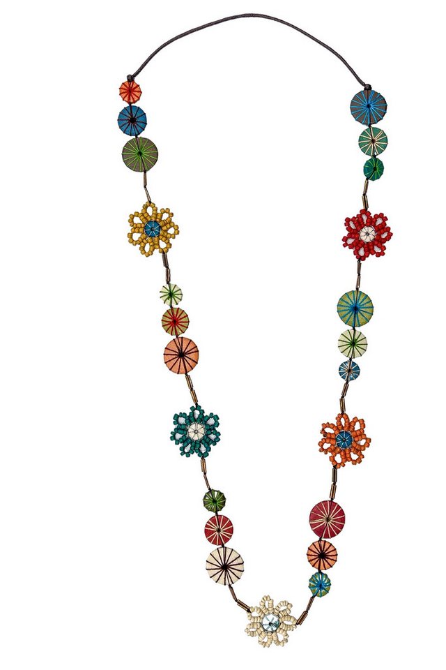 COLLEZIONE ALESSANDRO Lange Kette Esha, mit flachen, umwickelten Holzperlen COLLEZIONE ALESSANDRO Lange Kette Esha, mit flachen, umwickelten Holzperlen von COLLEZIONE ALESSANDRO