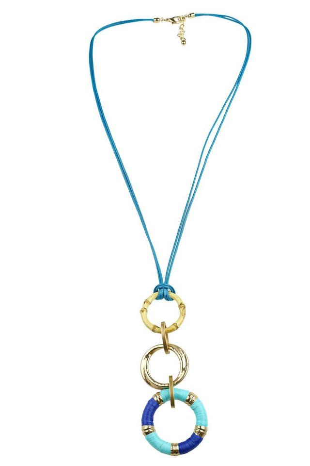 COLLEZIONE ALESSANDRO Lange Kette Esmeralda, mit drei verschiedenen Anhängern in Ringform von COLLEZIONE ALESSANDRO