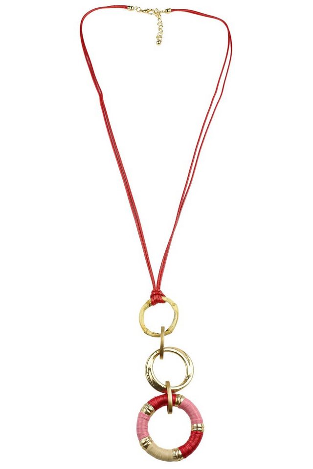 COLLEZIONE ALESSANDRO Lange Kette Esmeralda, mit drei verschiedenen Anhängern in Ringform von COLLEZIONE ALESSANDRO