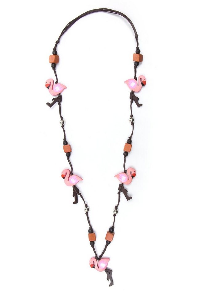 COLLEZIONE ALESSANDRO Lange Kette Flamingo, kleine Holzflamingos von COLLEZIONE ALESSANDRO