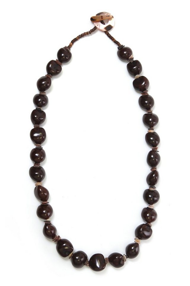 COLLEZIONE ALESSANDRO Lange Kette Holly, mit echte Lumbangperlen von COLLEZIONE ALESSANDRO