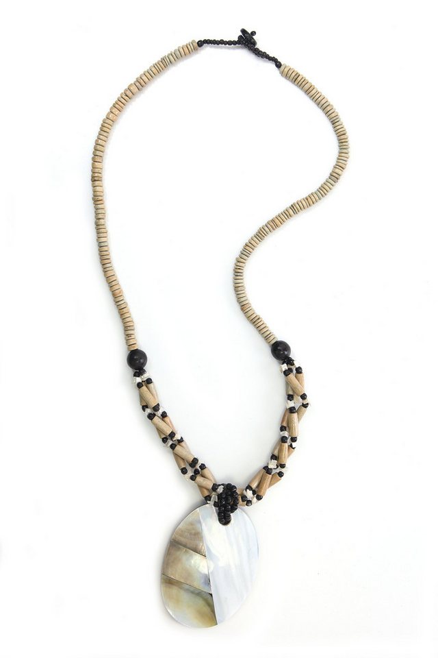 COLLEZIONE ALESSANDRO Lange Kette Jarya, Anhänger mit Muschelelemente von COLLEZIONE ALESSANDRO