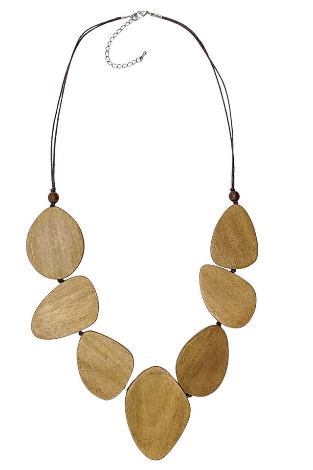 COLLEZIONE ALESSANDRO Lange Kette Larni, mit großen Holzscheiben in verschiedenen Formen von COLLEZIONE ALESSANDRO
