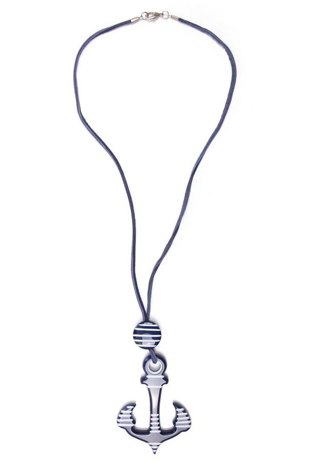 COLLEZIONE ALESSANDRO Lange Kette Merle, mit Ankeranhänger und Rindslederband von COLLEZIONE ALESSANDRO