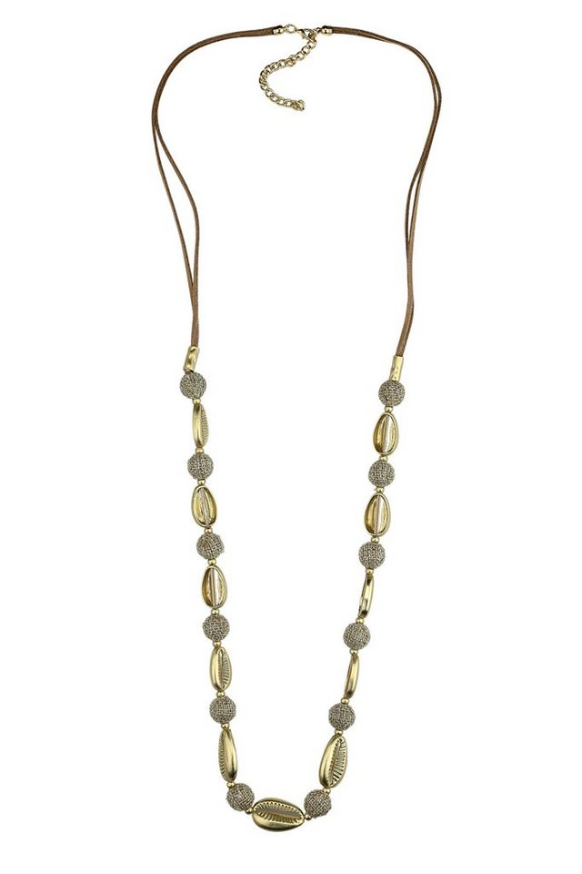 COLLEZIONE ALESSANDRO Lange Kette Beachshell Glow, mit goldenen Muschelelementen von COLLEZIONE ALESSANDRO
