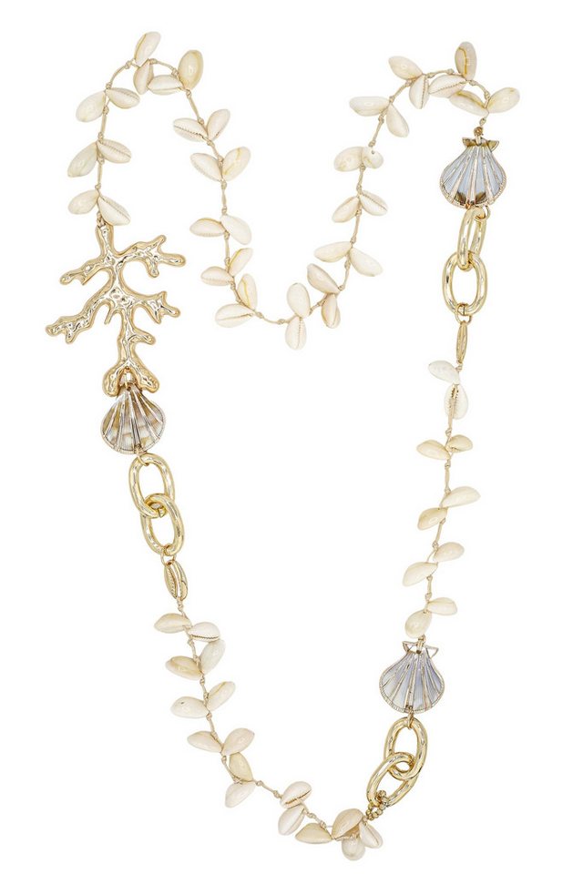 COLLEZIONE ALESSANDRO Lange Kette Ocean Glam, mit Muscheln, Korallen und Goldelementen von COLLEZIONE ALESSANDRO