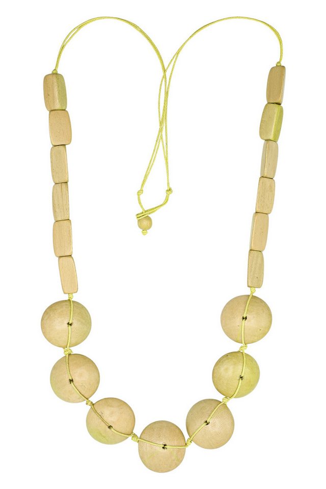 COLLEZIONE ALESSANDRO Lange Kette Riz, Holzperlen in verschiedenen Formen von COLLEZIONE ALESSANDRO